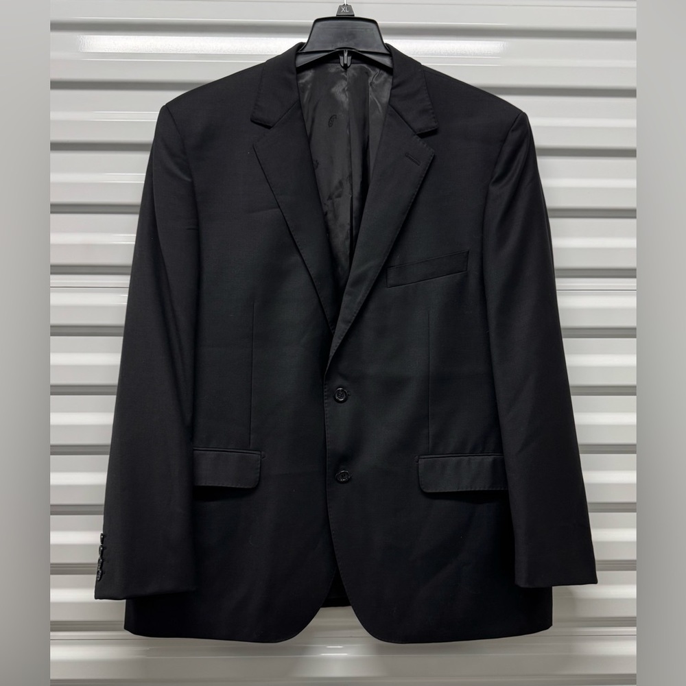 Men's Classic Black Suit Blazer - Tailored Formal Jacket wool/ cashmere mix - Picture 2 of 9